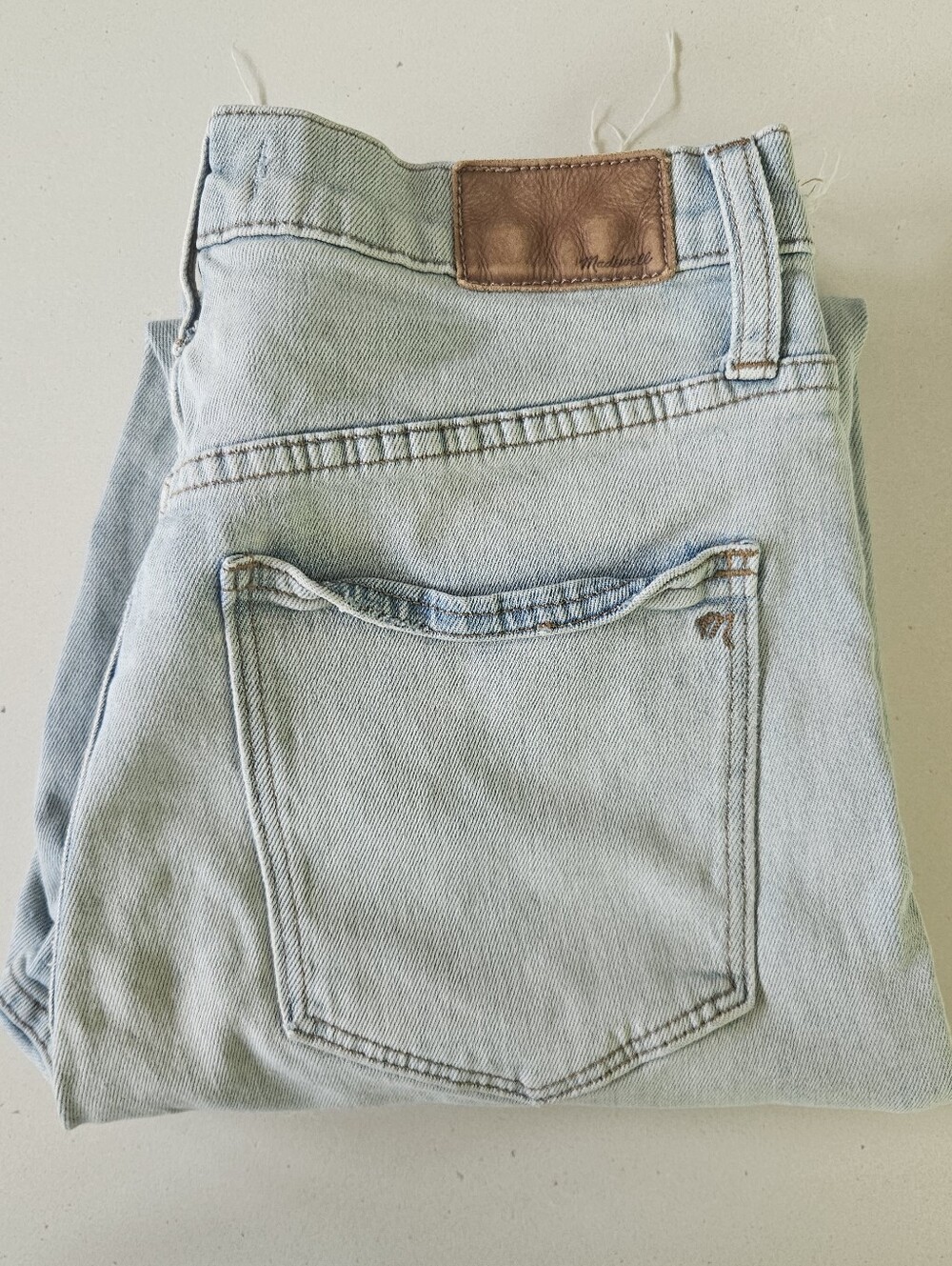 Madewell 26 The High Rise Slim Crop Boy Jeans Light Wash Button Fly